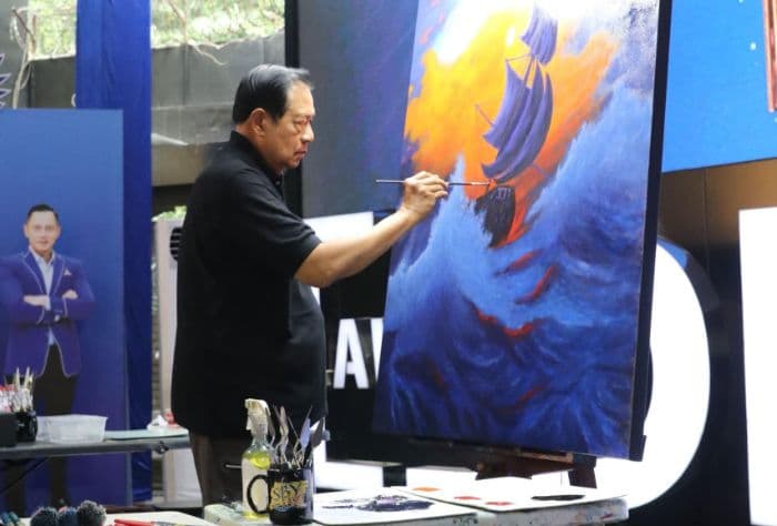 lukisan_only_the_strong_buah_karya_sby_kado_hut_ke24_partai_demokrat