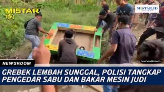 newsroom_grebek_lembah_sunggal_polisi_tangkap_pengedar_sabu_dan_bakar_mesin_judi