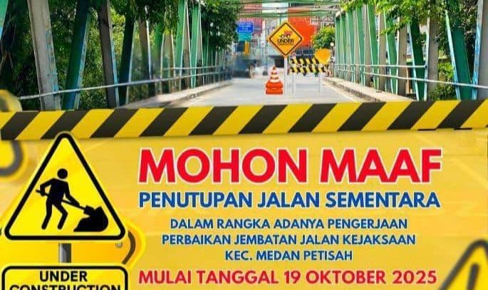 pemko_medan_rehabilitasi_jembatan_jalan_kejaksaan_akses_pengendara_ditutup_mulai_19_oktober