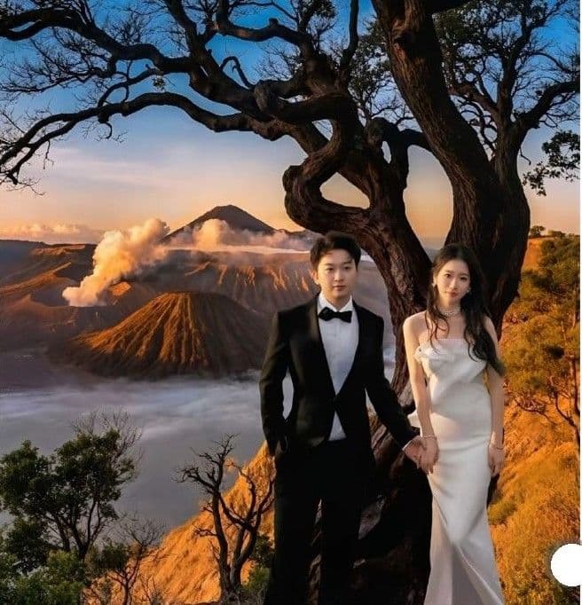 prewedding_pasangan_china_di_bromo_viral_netizen_nyangka_pakai_green_screen