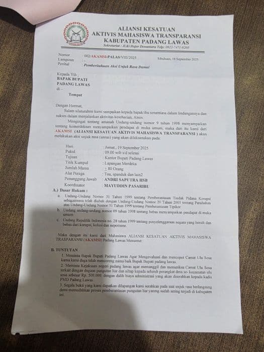 mahasiswa_palas_desak_bupati_copot_camat_ulu_sosa_diduga_lakukan_pungli