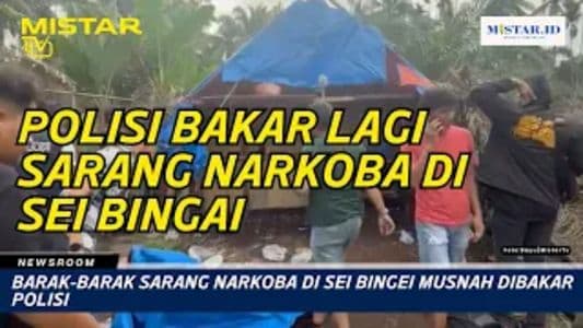 newsroom_barakbarak_sarang_narkoba_di_sei_bingei_musnah_dibakar_polisi