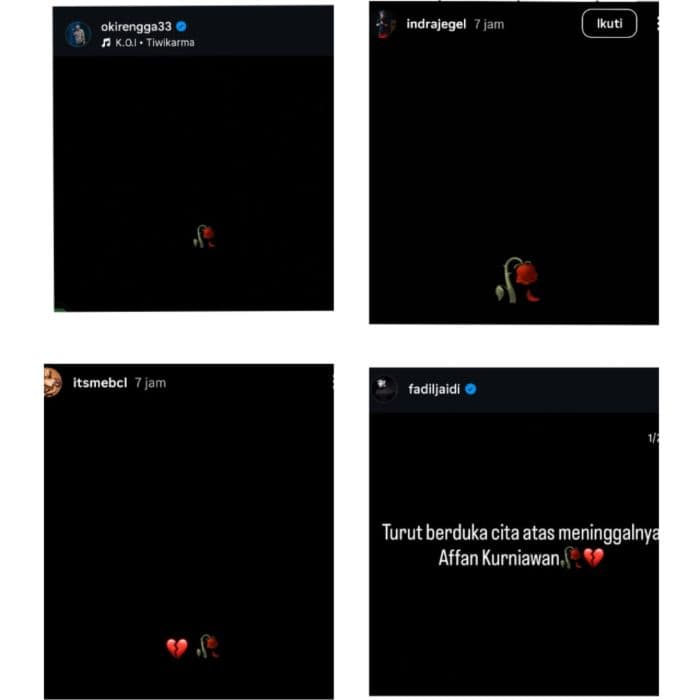ramai_selebritis_indonesia_unggah_emoticon_bunga_mawar_layu_buntut_mobil_rantis_brimob_melindas_ojol