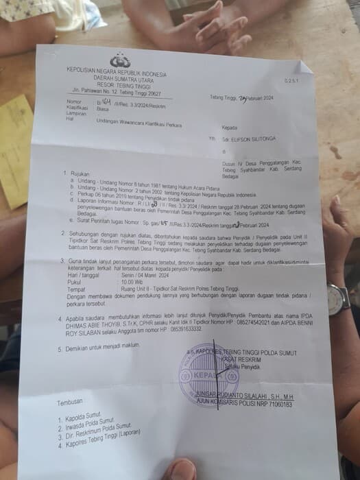 dugaan_penyelewengan_bansos_kades_penggalangan_sergai_dilaporkan_ke_polisi