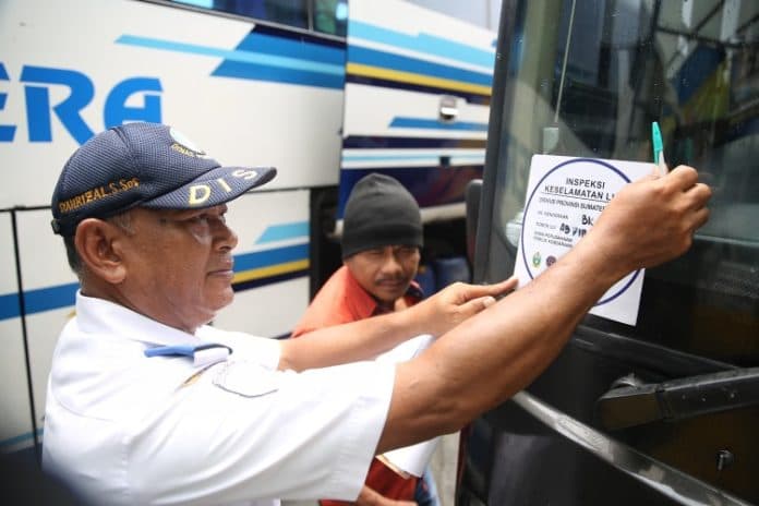fokus_lensa_dishub_sumut_gelar_inspeksi_bus_jelang_mudik