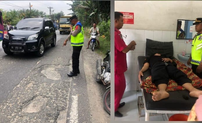 kecelakaan_tunggal_irt_di_batu_bara_dilarikan_personel_pos_yan_ke_klinik