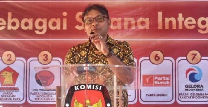 kpud_sumut_hadiri_serah_terima_kirab_pemilu_2024_di_kpud_langkat