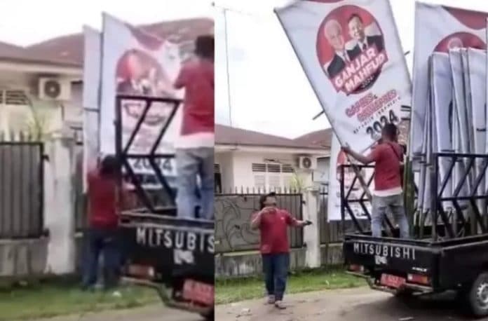 mobil_plat_merah_angkut_baliho_capres_pangulu_dipinjam_kawanku