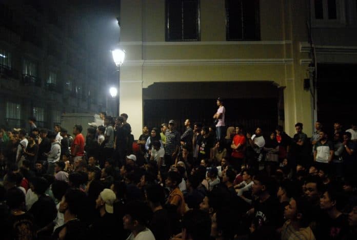 nobar_timnas_u_23_di_kantor_walkot_medan_polisi_rekayasa_lalu_lintas