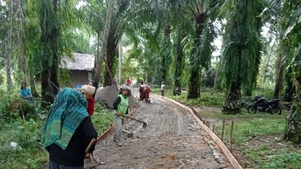 pemdes_bondar_sihudon_ii_bangun_250_meter_jalan_usaha_tani