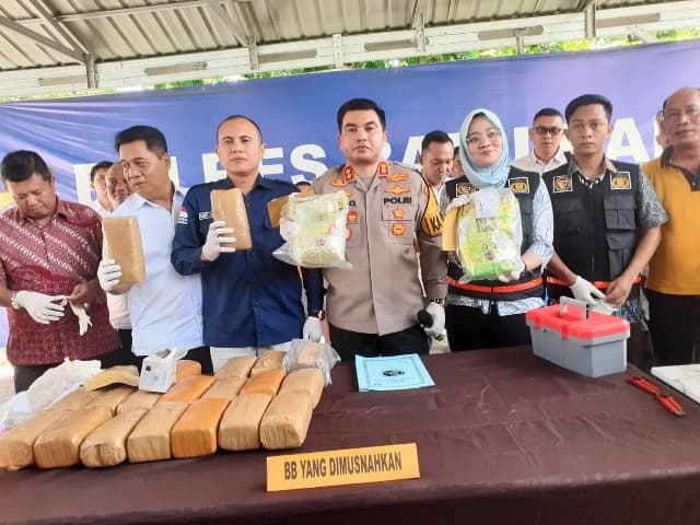 polres_batu_bara_musnahkan_21_kg_ganja_dan_15_kg_sabu
