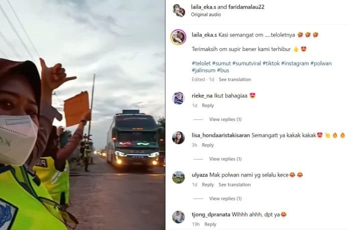 viral_aksi_polwan_dari_polres_asahan_hibur_diri_minta_klakson_telolet_ke_sopir_bus_di_tengah_pengamanan_arus_balik